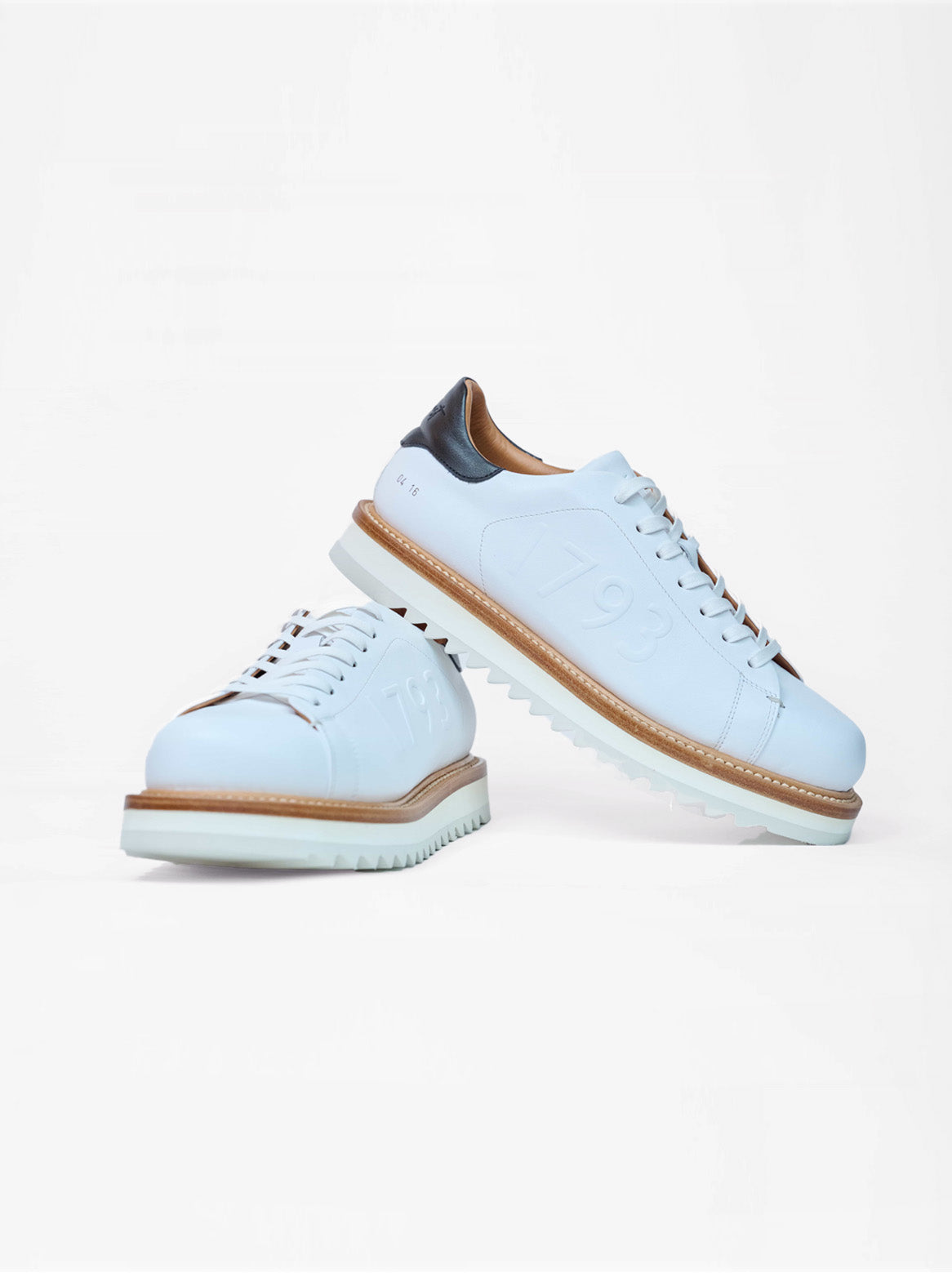 Silvio Rahmengenähter Sneaker in Weiß
