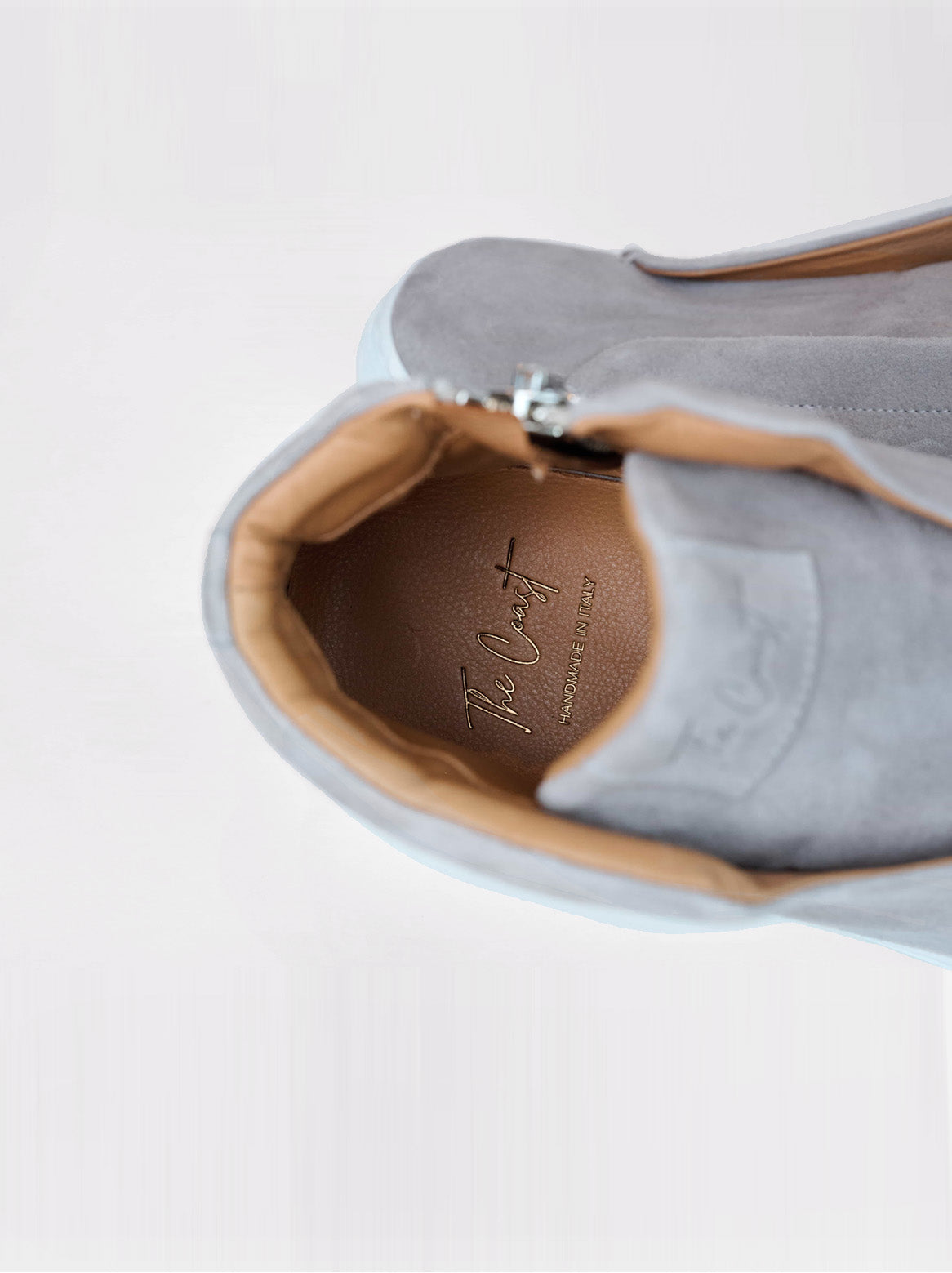 Jensi Slip In High Top aus Ziegenvelours in Grau