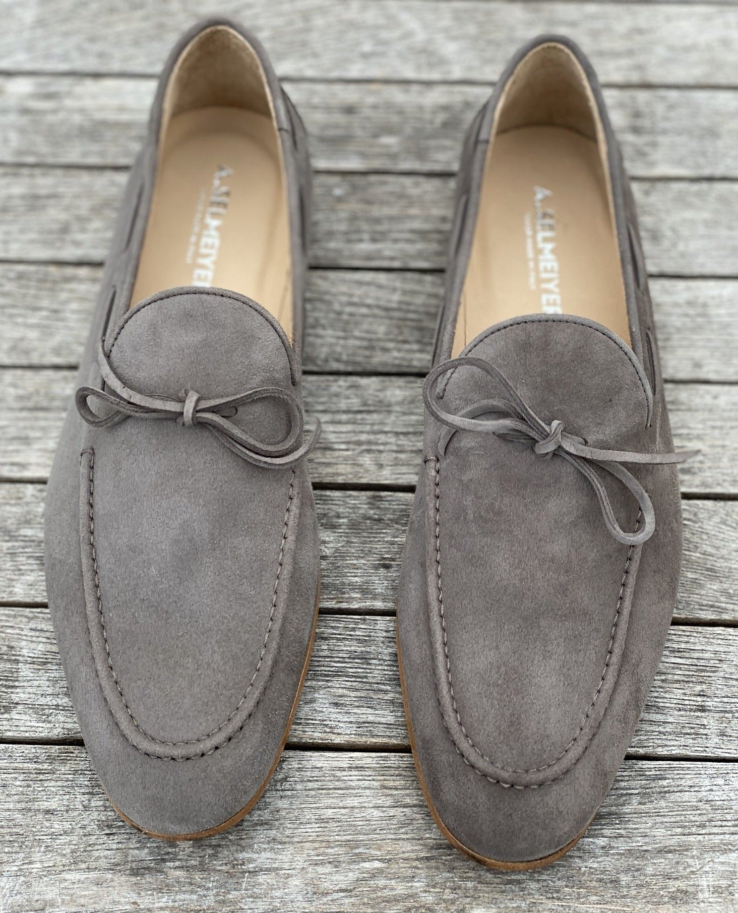 Goat suede loafers