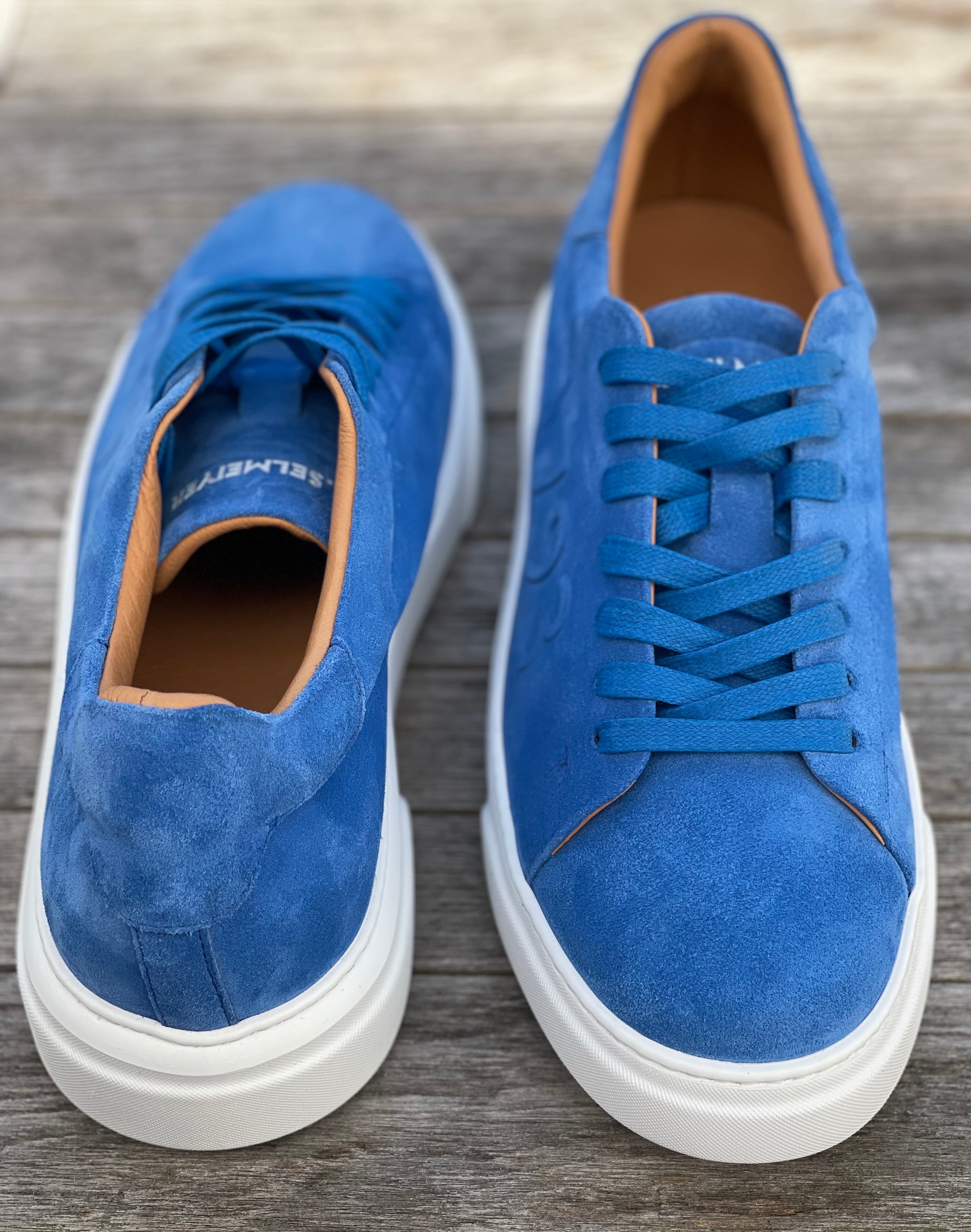 1793 Ozeane Blau Velour Sneaker
